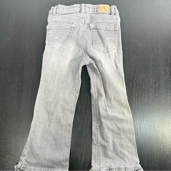 Place Gray Flared Denim Jeans with Frayed Hem - Picture 8 of 9